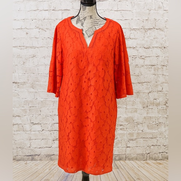 Jessica Howard Red/Orange Lace Shift Dress Women’s 14W - Picture 13 of 13